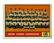 1961 NY Yankees Team (World Champs) Topps Baseball Card