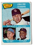 1965 Ken Boyer - Ron Santo - Willie Mays - 1964 NL RBI Leaders Topps Card # 6