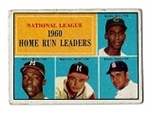 1961 Topps - 1960 NL HR Leaders Card (Banks, Aaron, Mathews & Boyer) Baseball Card