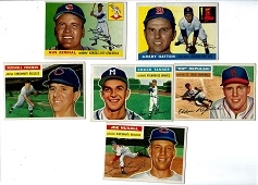 1955 & 1956 Topps Baseball Card Lot of (6) - All Are Better to High Grade