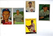 1950 - 1958 Topps & Bowman Baseball Cards Lot of (5)