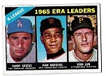 1966 Topps - 1965 NL ERA Leaders Card with Koufax, Marichal & V. Law