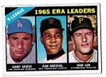 1966 Topps - 1965 NL ERA Leaders Card with Koufax, Marichal & V. Law