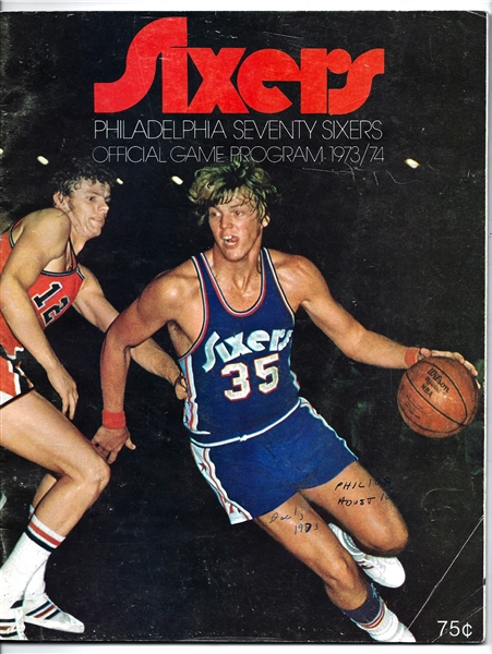 1973 Philadelphia 76'ers (NBA) vs. Houston Rockets Official Program at Philadelphia