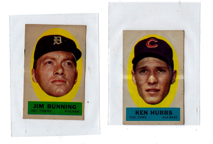 1963 Topps Peel Offs - Jim Bunning & Ken Hubbs