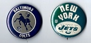 C. 1969 Super Bowl III (NY Jets vs. Baltimore Colts) Lot of (2) Pinback Buttons