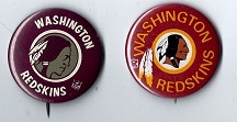 C. 1969 Washington Redskins (NFL) Lot of (2) Pinback Buttons