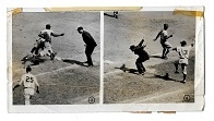 1954 Junior Gilliam (Brooklyn Dodgers) Wire Photo - Split View 3 & 4