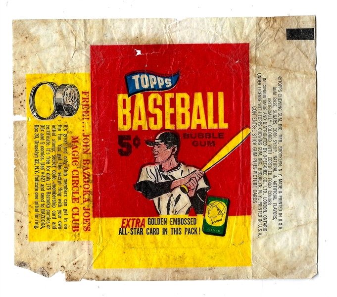 1965 Topps Baseball 5 Cent Wrapper 