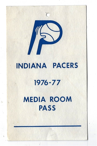 1976-77 Indiana Pacers (NBA) Media Room Pass