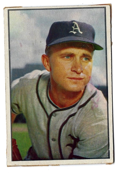 1953 Bobby Shantz (Philadelphia Athletics) Bowman Color Baseball Card