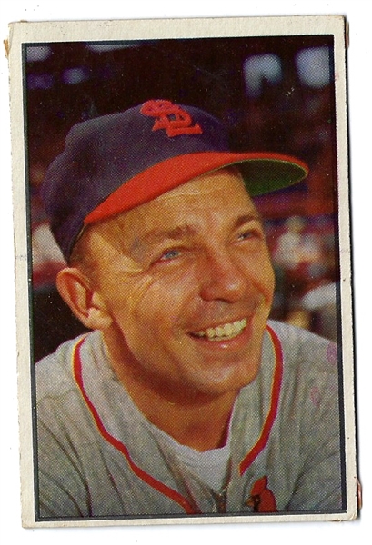 1953 Eddie Stanky (St. Louis Cardinals) Bowman Color Baseball Card