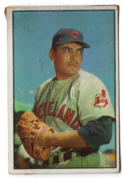 1953 Mike Garcia (Cleveland Indians) Bowman Color Baseball Card