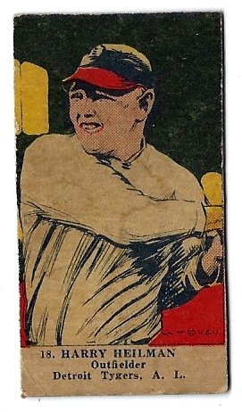 1923 Harry Heilmann W515 (HOF) Baseball Strip Card