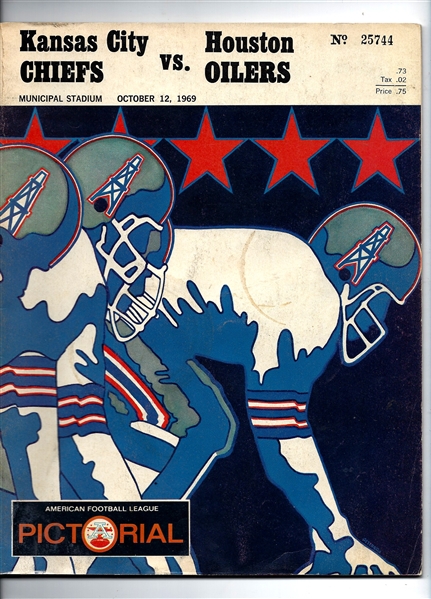 1969 KC Chiefs (AFL) vs. Houston Oilers Regular Season Program