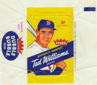 1959 Ted Williams (HOF) Fleer Empty Box With (4) Wrappers