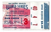 1966 World Series (Balt. O's vs. LA Dodgers) Game #3 Ticket at Baltimore