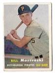 1957 Bill Mazeroski (HOF) Topps Baseball Rookie Card
