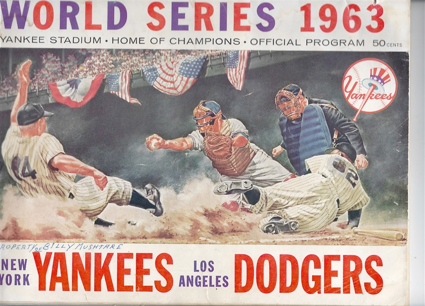 1963 World Series (NY Yankees vs. LA Dodgers) Official Program at Yankee Stadium