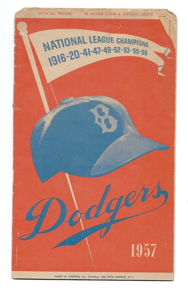 1957 Brooklyn Dodgers vs. NY Yankees - Mayor's Trophy Game - At Ebbets Field Official Program