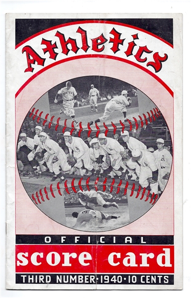 1940 Philadelphia Athletics vs. Washington Senators Official Program at Shibe Park