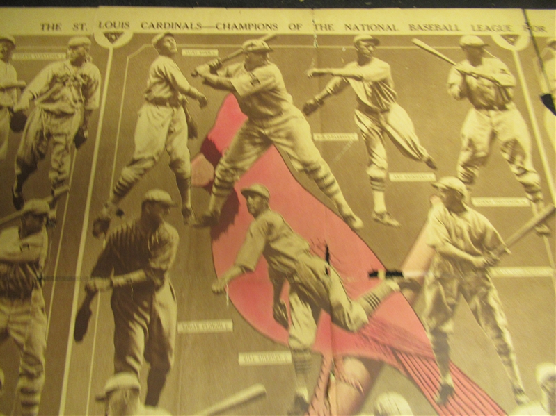 1926 St. Louis Cardinals (NL & World Champions) St. Louis Post Dispatch Gravure Display Piece - 22 x 34.5