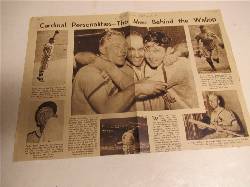 1942 St. Louis Cardinals (World Champions) World Series Wrap-Up Gravure Display Page