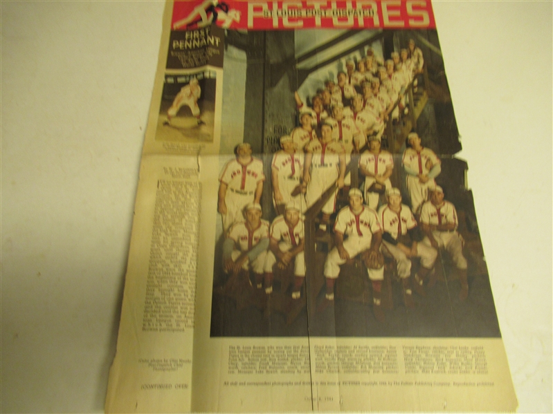 1944 St. Louis Browns Pennant Clinching Color-Roto Display Piece 