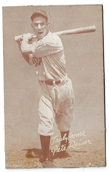 1939 - 46 W462 Exhibit Salutation Card - Pete Reiser (Brooklyn Dodgers) 