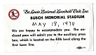 1974 St. Louis Cardinals (MLB) Auxiliary Press Box Pass