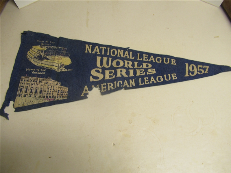 1957 World Series (NY Yankees vs. Milwaukee Braves) Full Size Pennant