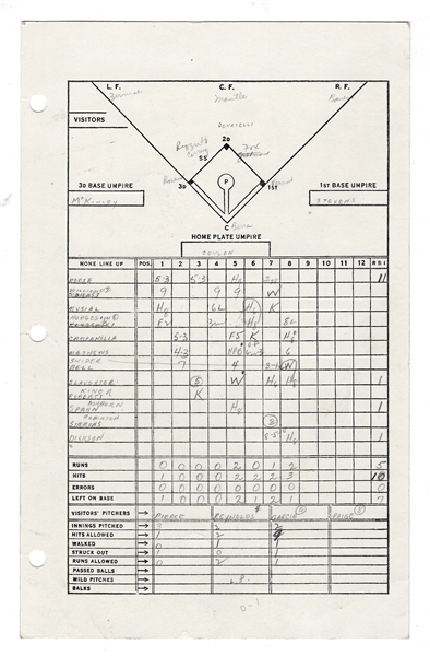 1953 MLB All-Star Game Unofficial Used Scorecard at Cincinnati 