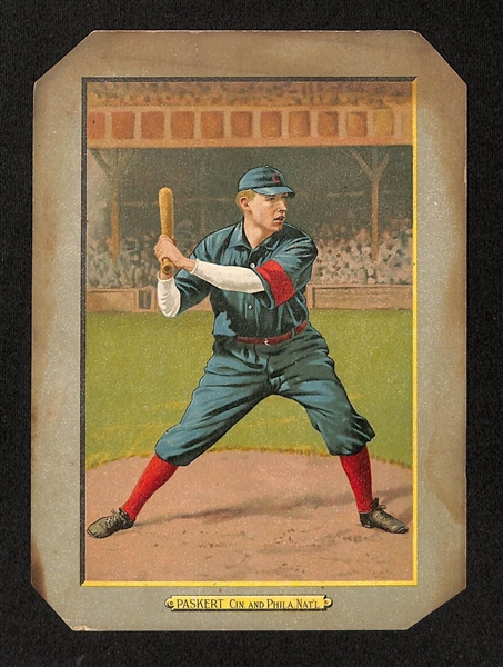 1911 T3 Turkey Red Cabinet Card - Dode Paskert (Cincinnati Reds)