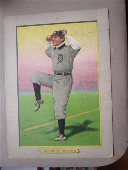 1911 T3 Turkey Red Cabinet Card - Hughie Jennings (HOF) 