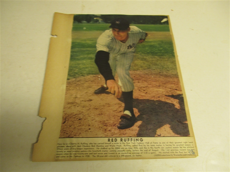 1930's Red Ruffing (HOF) Full Page Coloroto Photo