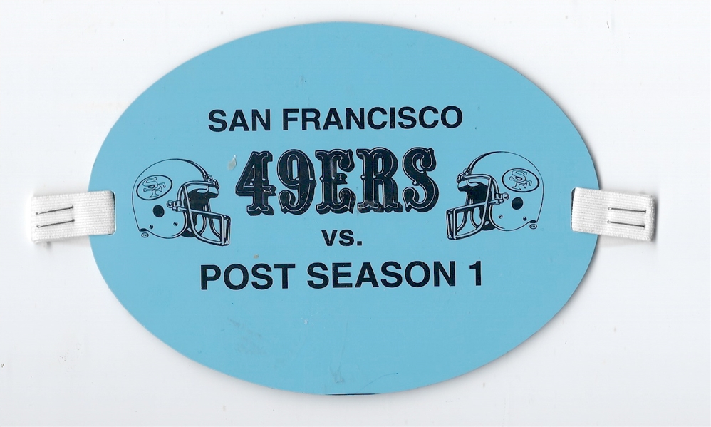 1994 - 95 SF 49'ers vs. Chicago Bears (NFL) Playoff Game - Post Season Media Armband Pass