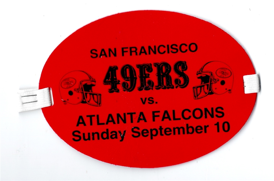 1995 SF 49'ers (NFL) vs. Atlanta Falcons Media Armband Pass 