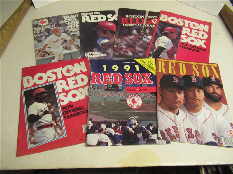 1975 - 1992 Boston Red Sox Big Lot of (7) - Yearbooks & Programs