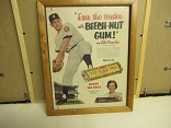 1950's Allie Reynolds (NY Yankees) Beech Nut Gum Framed Color Ad