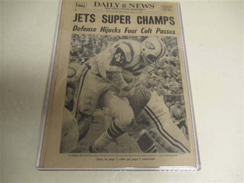 1969 NY Jets (NFL) Win Super Bowl III - 16 to 7 - Daily News Full Paper 