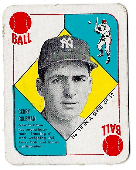 1951 Jerry Coleman (NY Yankees) Topps Red Back Card