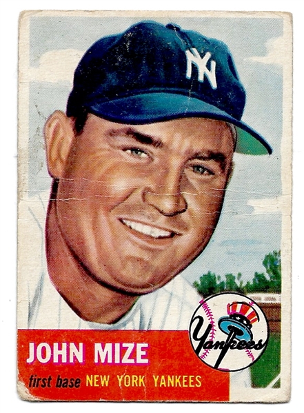 1953 Johnny Mize (HOF - NY Yankees) Topps Baseball Card