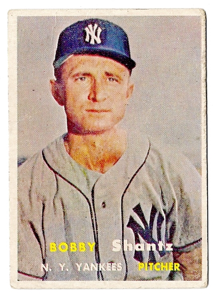 1957 Bobby Shantz (NY Yankees) Topps Baseball Card