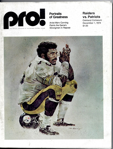 1974 Oakland Raiders (NFL) vs. NE Patriots Football Program at Oakland 