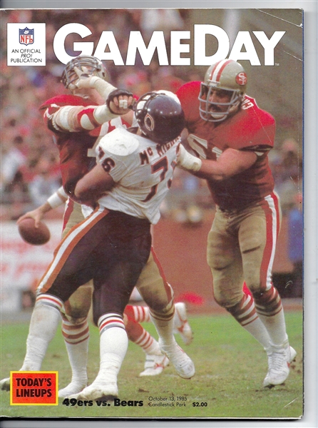 1985 SF 49'ers (NFL) vs. Chicago Bear Official Program at SF