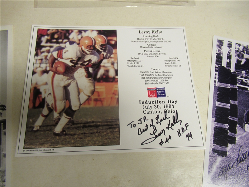 NFL Lot of (3) Autographed Photos - Tittle, L. Kelly & Rowe