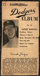 1961 LA Examiner - Sandy Koufax (HOF) - Newsprint Baseball Card