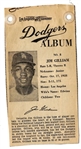 1961 LA Examiner - Jim Gilliam (LA Dodgers) - Newsprint Baseball Card