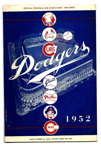 1952 Brooklyn Dodgers (NL) vs. Pittsburgh Pirates Official Program at Ebbets Field - 5/16/52