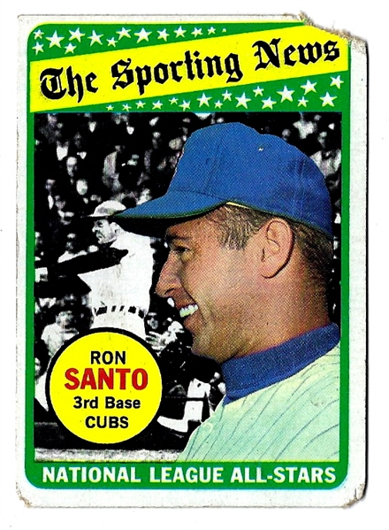 1969 Ron Santo (HOF) Topps Sporting News All-Star Card